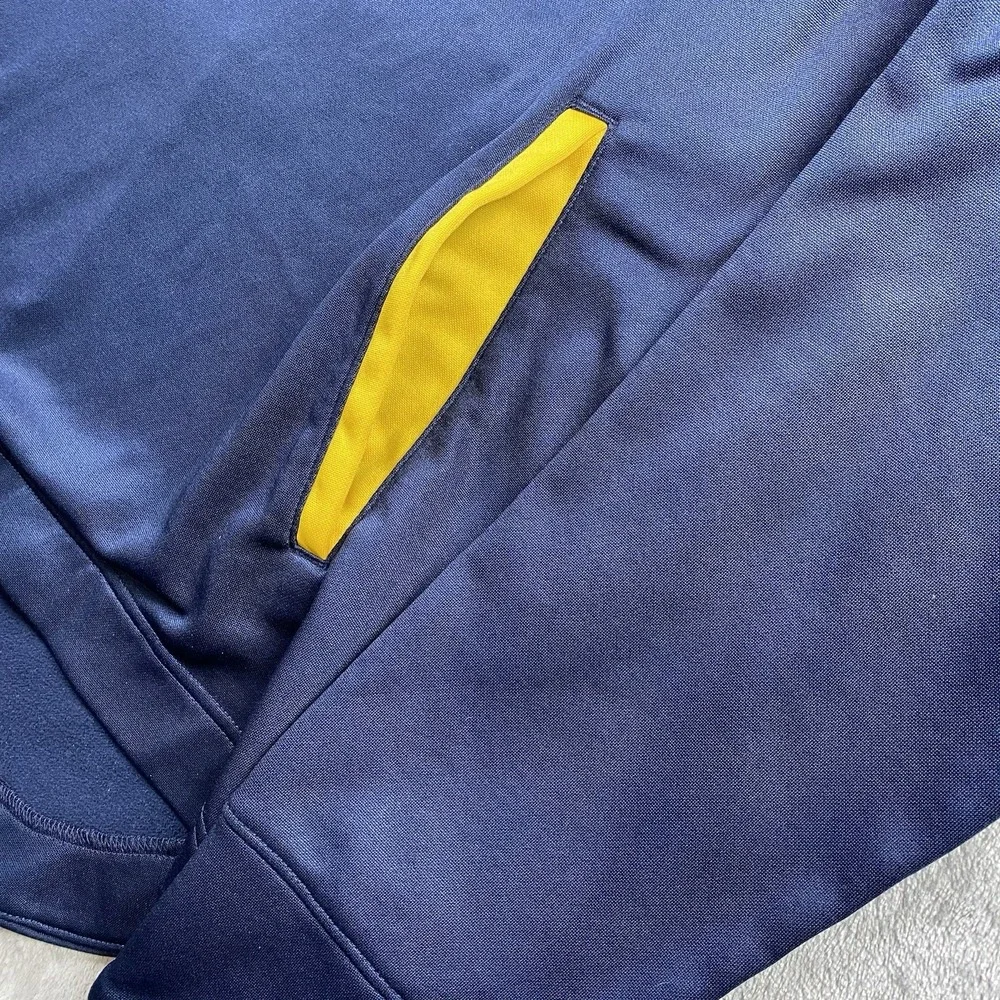 Jordan Michigan Wolverines Sweatshirt Mens Size M Blue Therma Scuba 2-Hit Hoodie